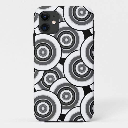 Cirkels en ringen geometrisch zwart-wit patroon Case-Mate iPhone case (Achterkant)