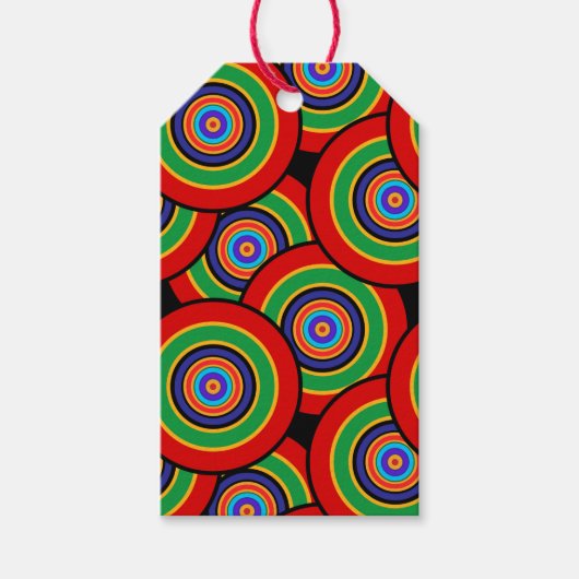Cirkels en ringen retro cadeaulabel (Voorkant)