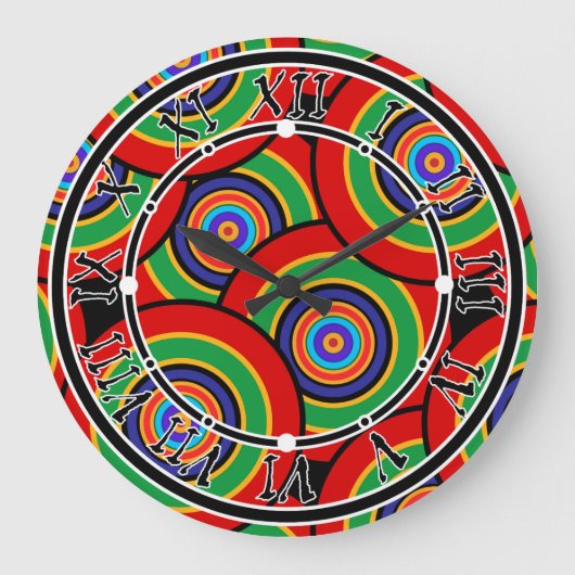 Cirkels en ringen retro grote klok (Voorkant)