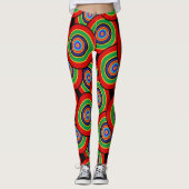 Cirkels en ringen retro leggings (Voorkant)