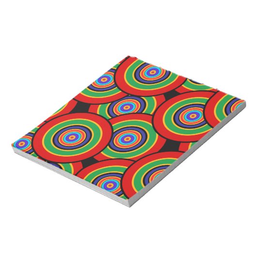 Cirkels en ringen retro notitieblok (Gedraaid)