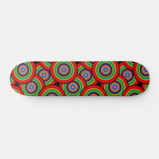 Cirkels en ringen retro skateboard (Horizontaal)