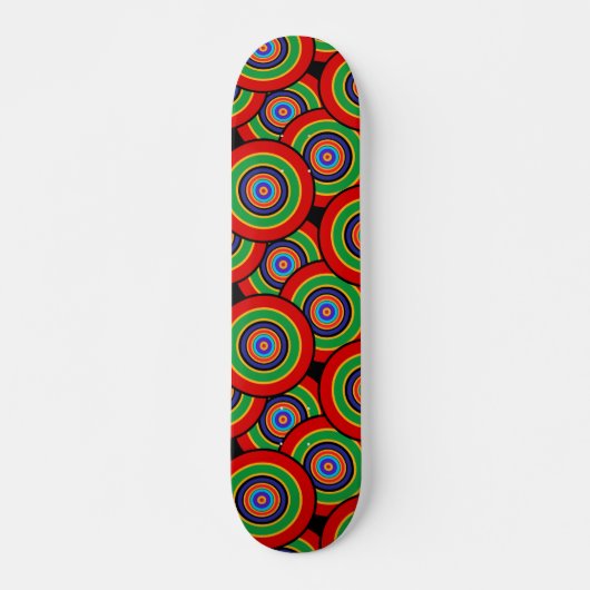 Cirkels en ringen retro skateboard (Voorkant)
