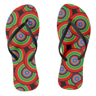 Cirkels en ringen retro teenslippers