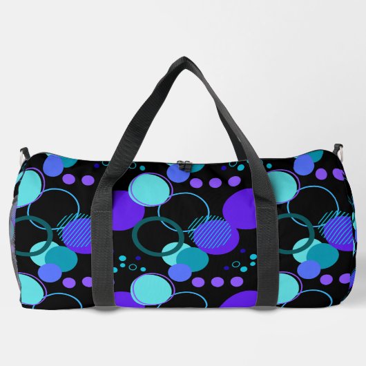 Cirkels en ronde vormen Patroon in zwart Plunjezak (Achterkant)