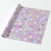 Cirkels en Stippen Pastel Soft Cosy Kleuren Cadeaupapier (Uitgerold)