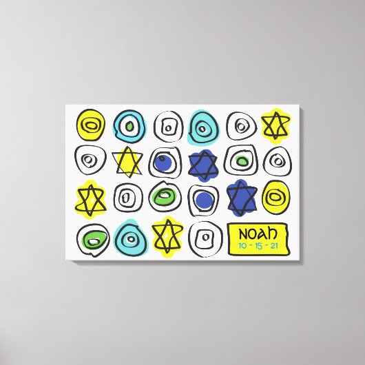CIRKELS EN VIERKANTEN Bar Mitzvah Inloggen Board Canvas Afdruk (Voorkant)