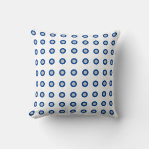 Cirkels Geel Blauw Polka Dots Patroon Wit 2021 Kussen