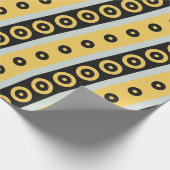 Cirkels Geel Zwart Minimaal Patroon Cadeaupapier (Hoek)