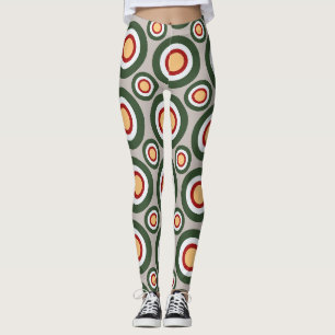 Cirkels Grijs Groen Minimaal Patroon Leggings