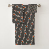 Cirkels Grijs Sinaasappel Minimal Pattern Bad Handdoek (Insitu)