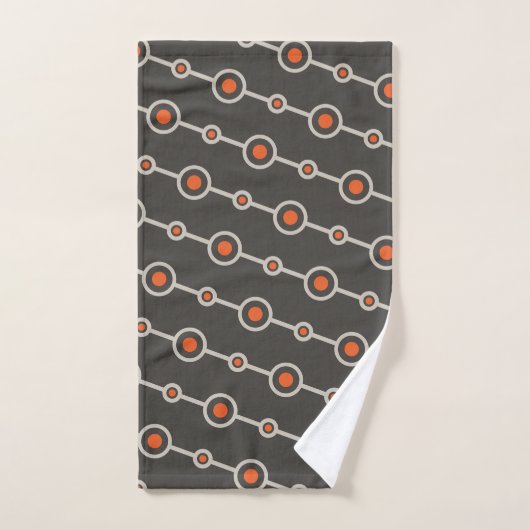 Cirkels Grijs Sinaasappel Minimal Pattern Bad Handdoek (Handdoek)