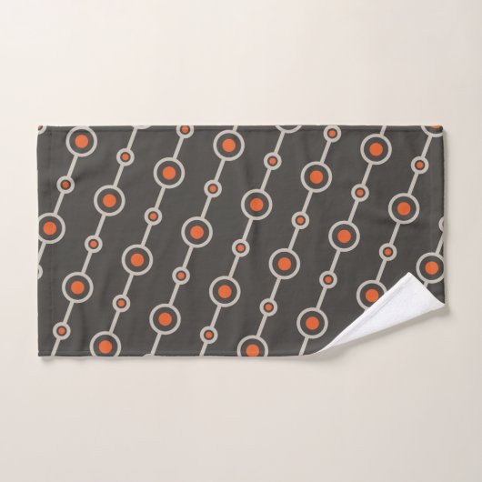 Cirkels Grijs Sinaasappel Minimal Pattern Bad Handdoek (Handdoek)