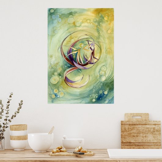 Cirkels in cirkels afdrukken poster (Keuken)
