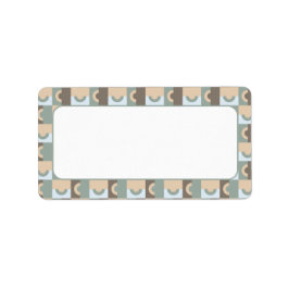 Cirkels in gedempt bruin en groen adreslabel etiket