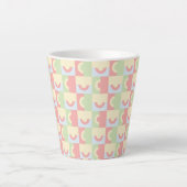 Cirkels in geel en roze latte mok (Voorkant)