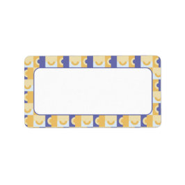 Cirkels in Paarse en gele adreslabel Etiket