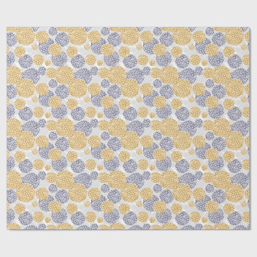 Cirkels met een gele en blauwe luipaardhuidsprint cadeaupapier (Vlak)