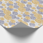 Cirkels met een gele en blauwe luipaardhuidsprint cadeaupapier (Hoek)
