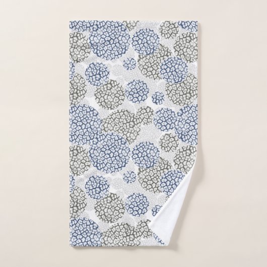 Cirkels met grijze en blauwe luipaardhuidsprint bad handdoek (Handdoek)