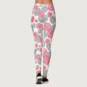 Cirkels met grijze en rode luipaardhuidsprint leggings (Achterkant)