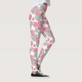 Cirkels met grijze en rode luipaardhuidsprint leggings (Rechts)