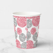 Cirkels met grijze en rode luipaardhuidsprint papieren bekers (Rechts)