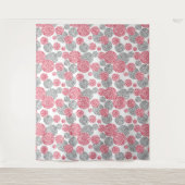 Cirkels met grijze en rode luipaardhuidsprint wandkleed (Voorkant)