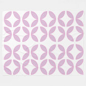 cirkels met roze en witte bladen en ruitenpatroon fleece deken (Voorkant (Horizontaal))