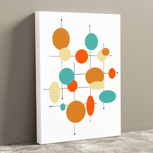 Cirkels Mideeuw Modern 11 "x 14"Verpakt Canvas Afdruk
