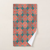 Cirkels op cirkels - Oranje, Blauwgroen Bad Handdoek (Handdoek)