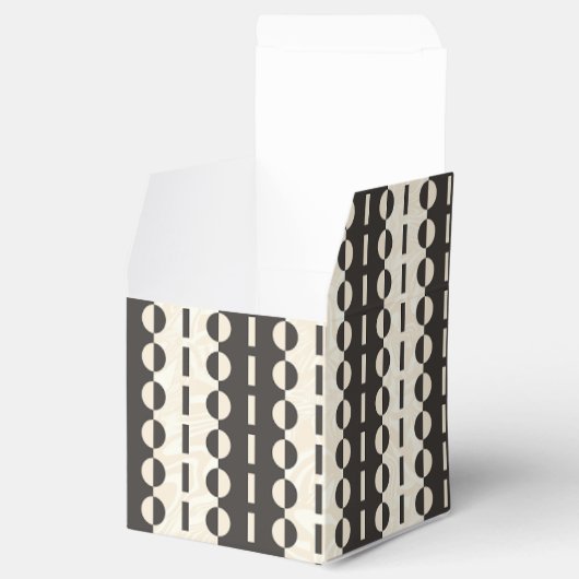 Cirkels op Strepen - Charcoal Cream Classic Bedankdoosjes (Geopend)
