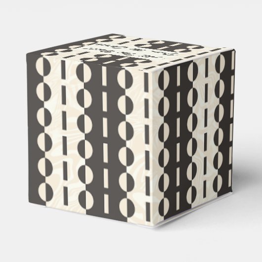 Cirkels op Strepen - Charcoal Cream Classic Bedankdoosjes (Achterkant)