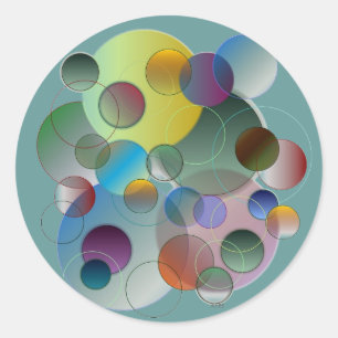 cirkels, ringen, geometrische vormen ronde sticker