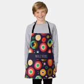 Cirkels roze blauw geometrisch patroon schort (Gedragen)