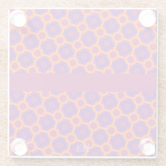 Cirkels Sinaasappel Violet Minimal Pattern Glazen Onderzetter (Achterkant)