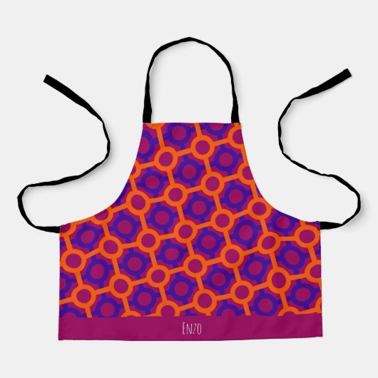 Cirkels Sinaasappel Violet Minimal Pattern Schort (Voorkant)