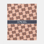 Cirkels Sinaasappel Wit Minimal Pattern Fleece Deken (Voorkant)