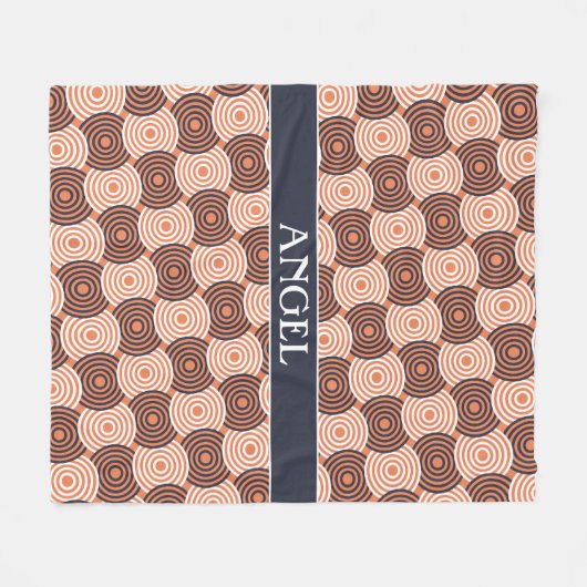 Cirkels Sinaasappel Wit Minimal Pattern Fleece Deken (Voorkant (Horizontaal))