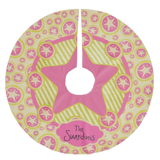 cirkels, sterren, strips, gepersonaliseerde struct kerstboom rok (Voorkant)