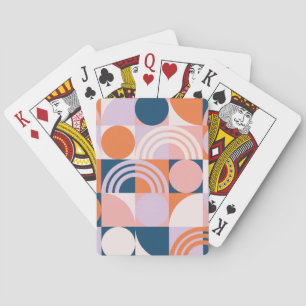 Cirkels uit het midden van de eeuw Strepen: geomet Pokerkaarten
