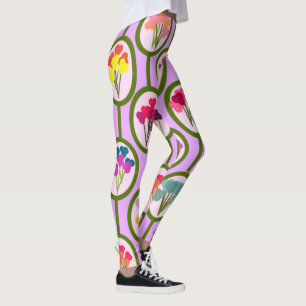 cirkels van bloemen leggings