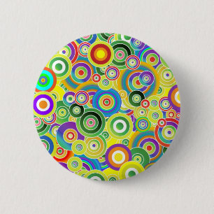 Cirkels van kleuren ronde button 5,7 cm