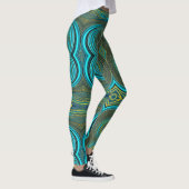 Cirkels van Zwart Turquoise Groen goud Leggings (Rechts)