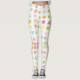 Cirkels, vierkanten, driehoeken Naadloos patroon Leggings