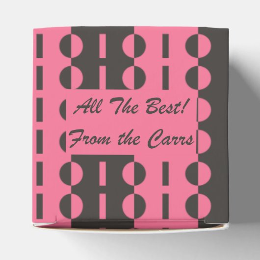 Cirkels voor strepen - Koolstof en roze Klassiek Bedankdoosjes (Bovenkant)