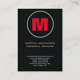 Cirkelstempel Monogram donkerrood, persoonlijk tra Visitekaartje