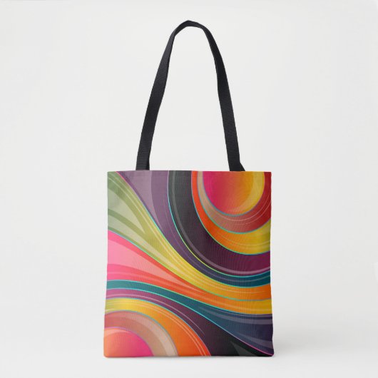 cirkelvormig abstracte canvas tas (Voorkant)