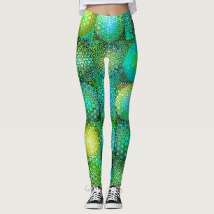 Cirkelvormige Kleurrijke Vormen Mozaïek Leggings