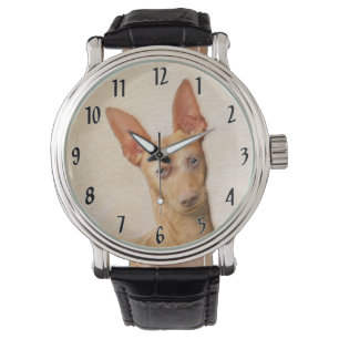 Cirneco dell'Etna Painting - Cute Original Dog Art Horloge